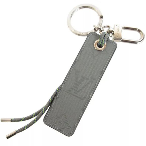 Auth LOUIS VUITTON Porte Cles Tag Monogramfluo charm gray/light gold - Picture 2 of 16